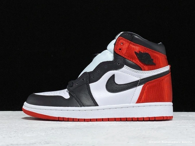 Official Maikesneakers Toe CD0461-016 Black Satin Retro Jordan Air 1 High 0706